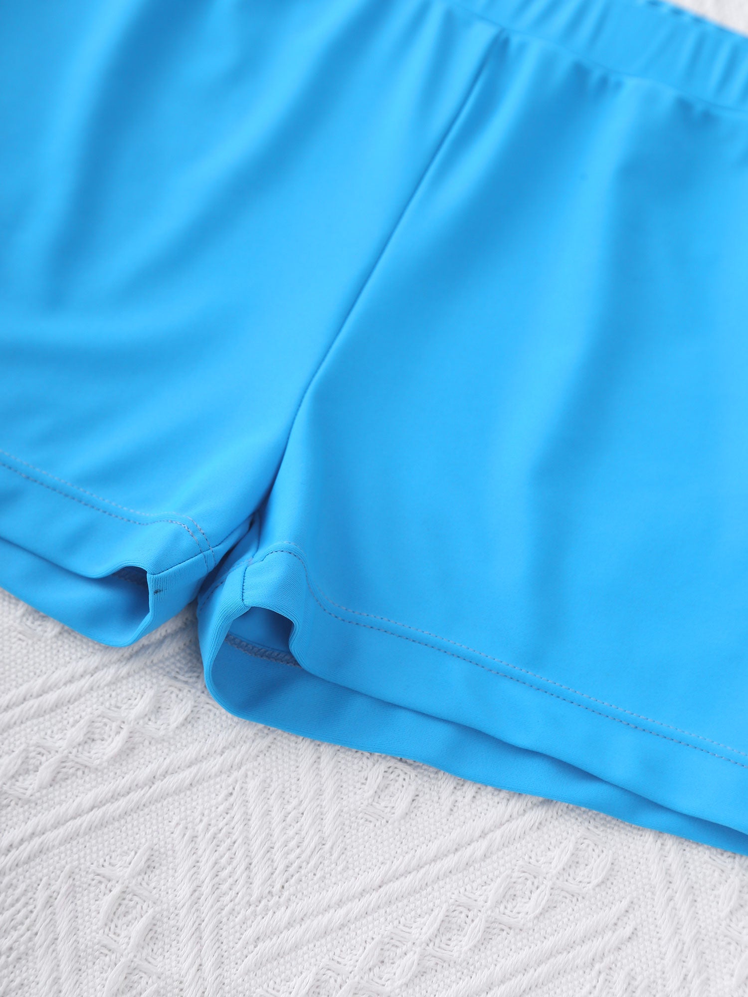 Child Girls Quick-dry Swimming Trunks Elastic Waistband Solid Color Swimwear Shorts Swimsuit Beach Pool Hot Spring Bathing Suit