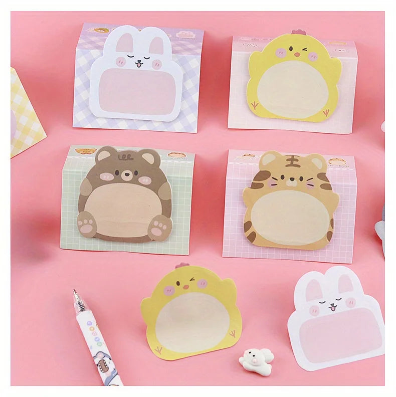 A Set of 8 Books with 20 Sheets Each,Totaling 160 Sheets,Featuring Cute and Fun Cartoon Animal Designs,for Messages, Reminders
