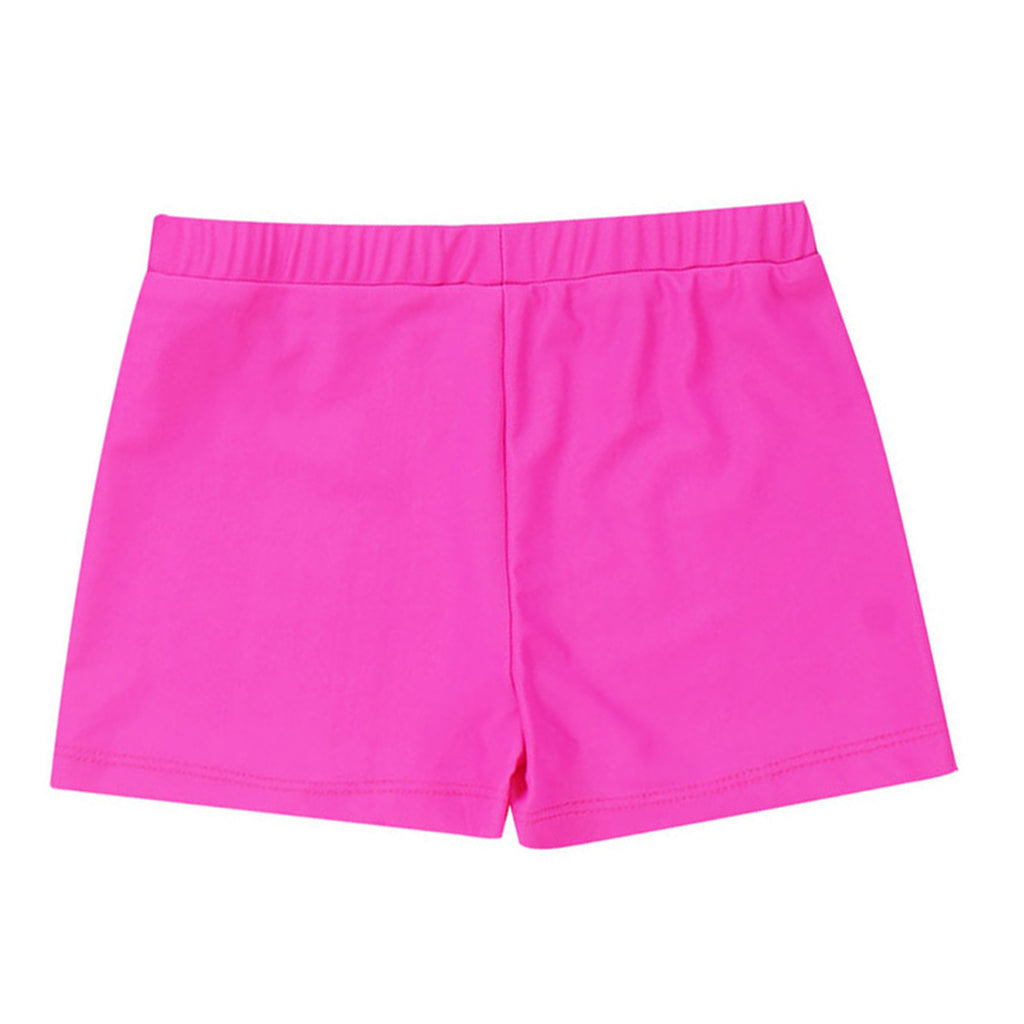 Child Girls Quick-dry Swimming Trunks Elastic Waistband Solid Color Swimwear Shorts Swimsuit Beach Pool Hot Spring Bathing Suit