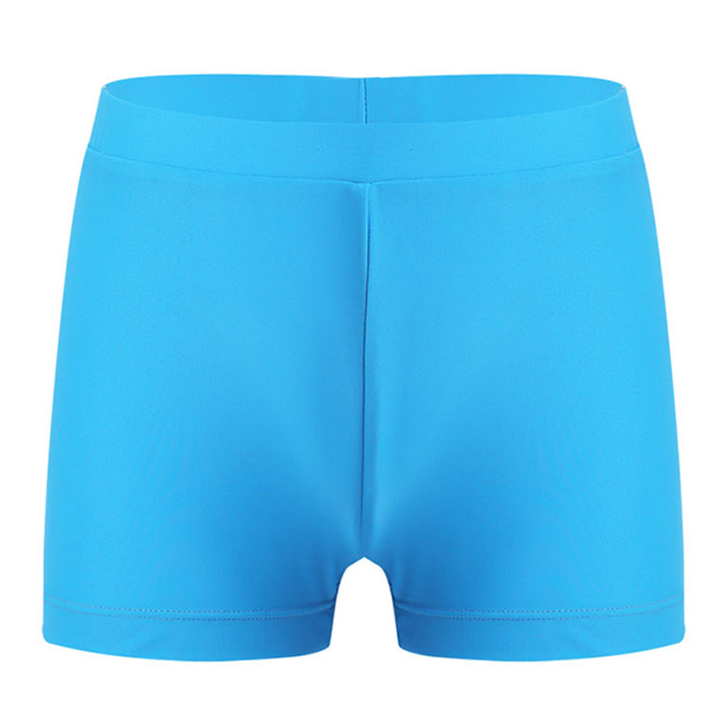 Child Girls Quick-dry Swimming Trunks Elastic Waistband Solid Color Swimwear Shorts Swimsuit Beach Pool Hot Spring Bathing Suit