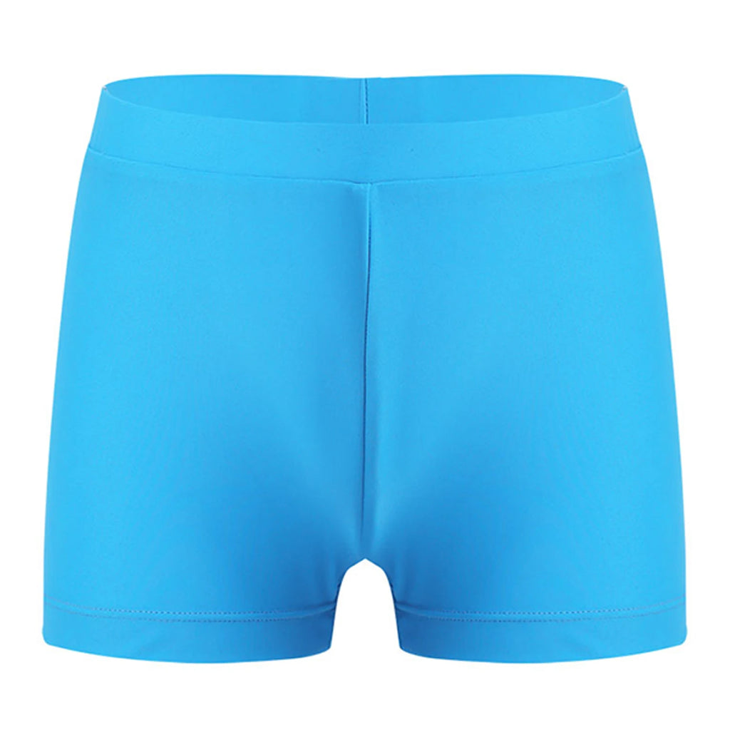 Child Girls Quick-dry Swimming Trunks Elastic Waistband Solid Color Swimwear Shorts Swimsuit Beach Pool Hot Spring Bathing Suit