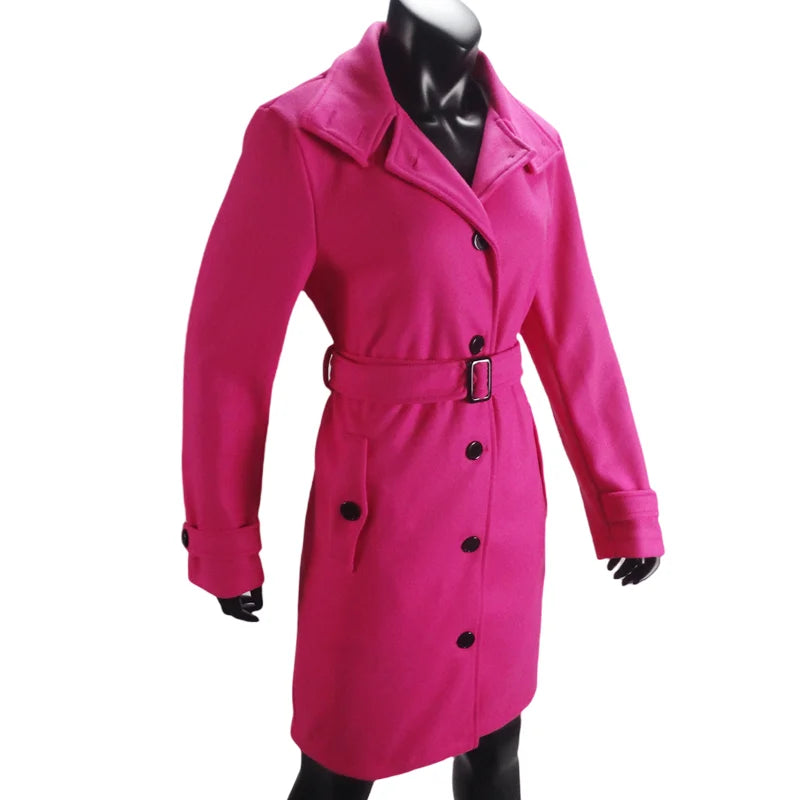 Wool Blend Women's Coat Outerwears Winter Warm Female Jackets Single Breasted Turn-down Collar Long Women's Clothes