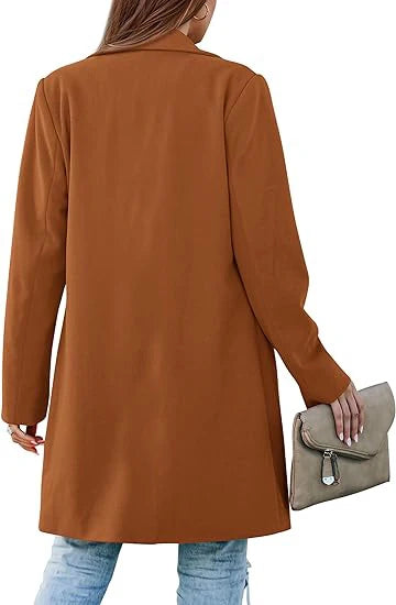 Woolen Ladies Jackets Lapel Trench Coat Autumn One Button Street Coats Fashion Women's Clothing