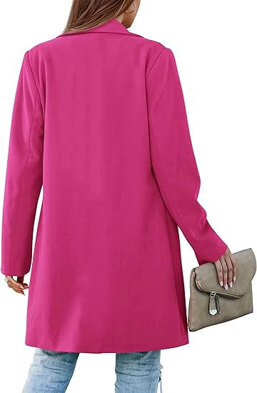 Woolen Ladies Jackets Lapel Trench Coat Autumn One Button Street Coats Fashion Women's Clothing