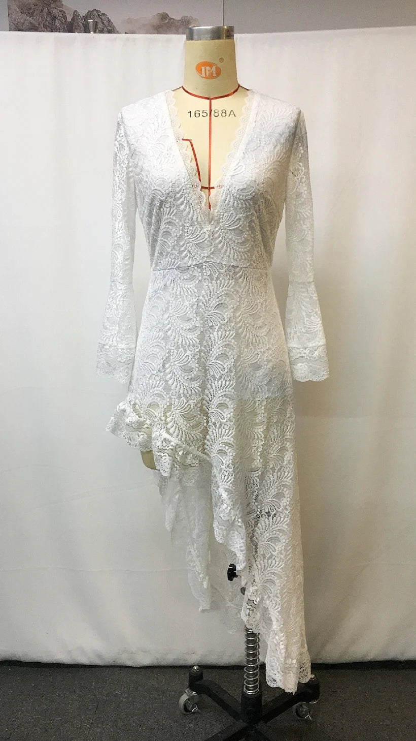 Coachella Music Festival Dress Women's Floral Leopard Polka Dot Lace Vintage Party Dress Rock Rave Ruffled Mini Dress