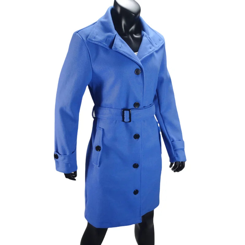 Wool Blend Women's Coat Outerwears Winter Warm Female Jackets Single Breasted Turn-down Collar Long Women's Clothes