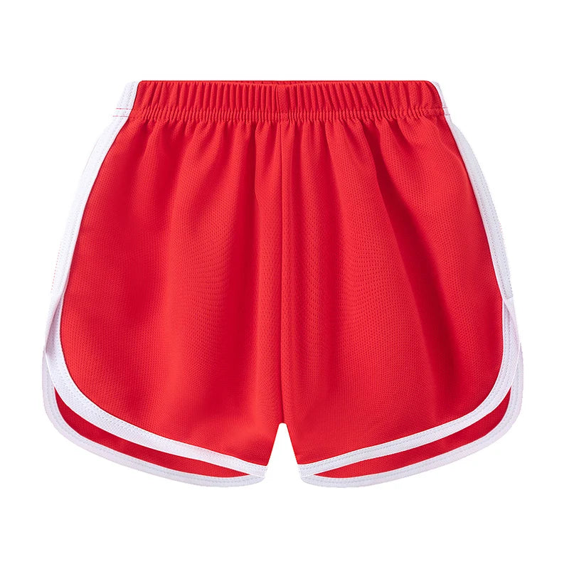 1/4Pcs Children's Summer Quick-drying Solid Color Sports Hot Pants Boys And Girls Leisure Sports Comfortable Elastic Waist Short