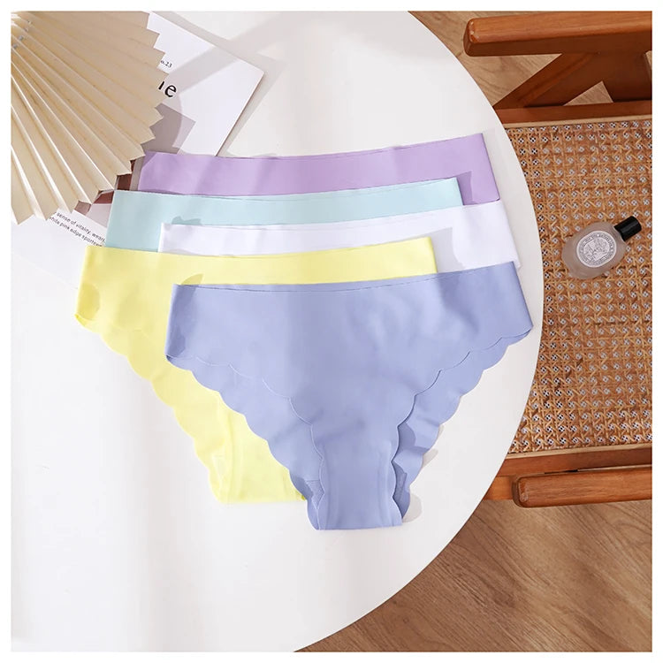 Meet’r Women's Seamless Quick Drying Panties Underwear Sexy Ice Silk Lingerie For Ladies Low Waist Sports Yoga Triangle Briefs