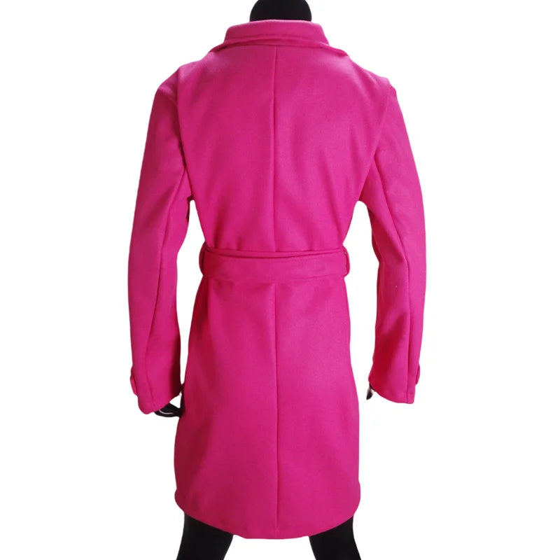 Wool Blend Women's Coat Outerwears Winter Warm Female Jackets Single Breasted Turn-down Collar Long Women's Clothes