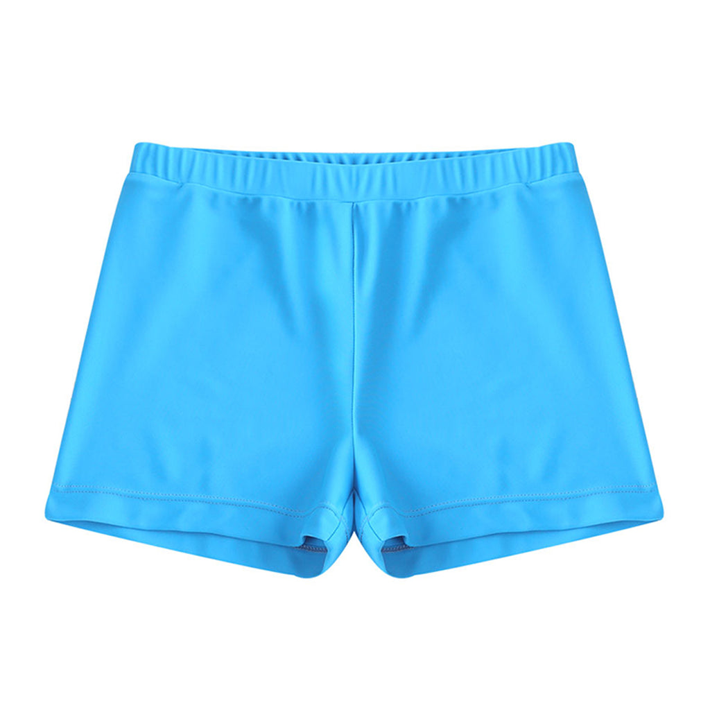 Child Girls Quick-dry Swimming Trunks Elastic Waistband Solid Color Swimwear Shorts Swimsuit Beach Pool Hot Spring Bathing Suit