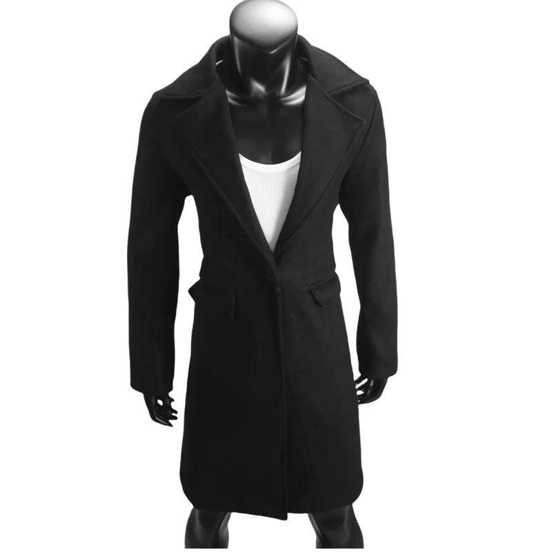 Woolen Ladies Jackets Lapel Trench Coat Autumn One Button Street Coats Fashion Women's Clothing