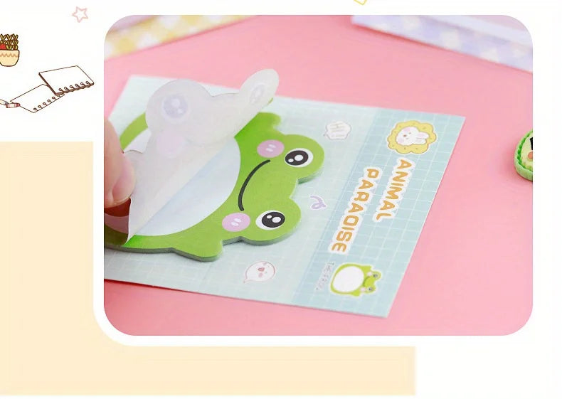 A Set of 8 Books with 20 Sheets Each,Totaling 160 Sheets,Featuring Cute and Fun Cartoon Animal Designs,for Messages, Reminders