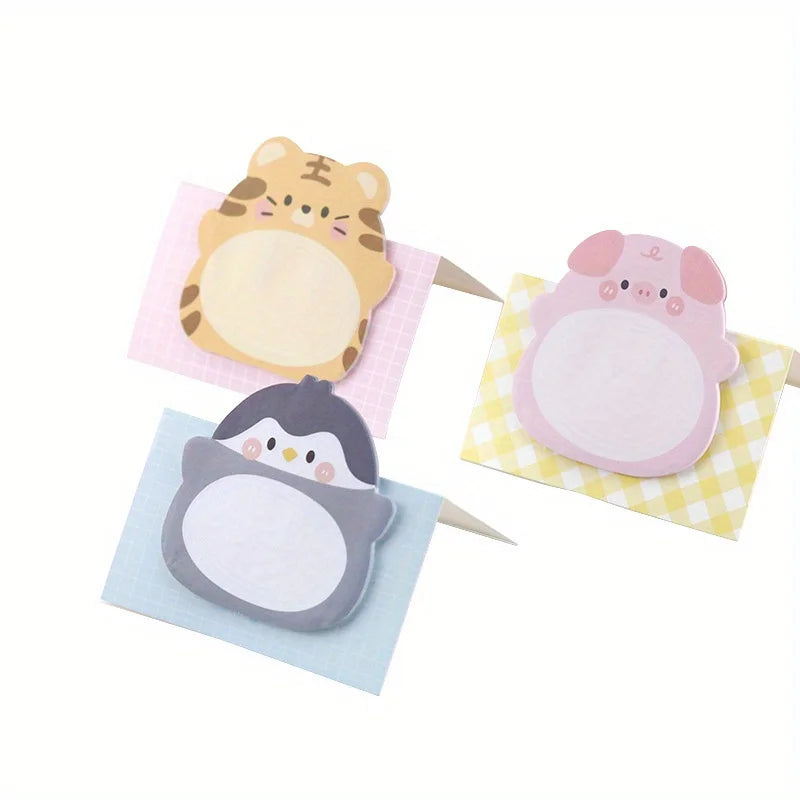 A Set of 8 Books with 20 Sheets Each,Totaling 160 Sheets,Featuring Cute and Fun Cartoon Animal Designs,for Messages, Reminders