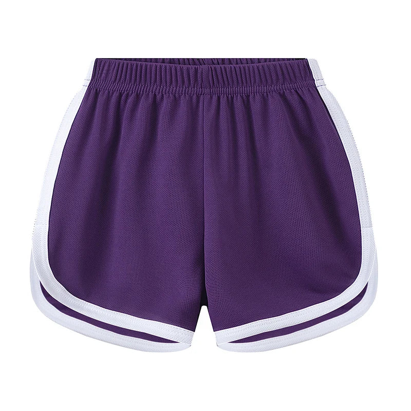 1/4Pcs Children's Summer Quick-drying Solid Color Sports Hot Pants Boys And Girls Leisure Sports Comfortable Elastic Waist Short