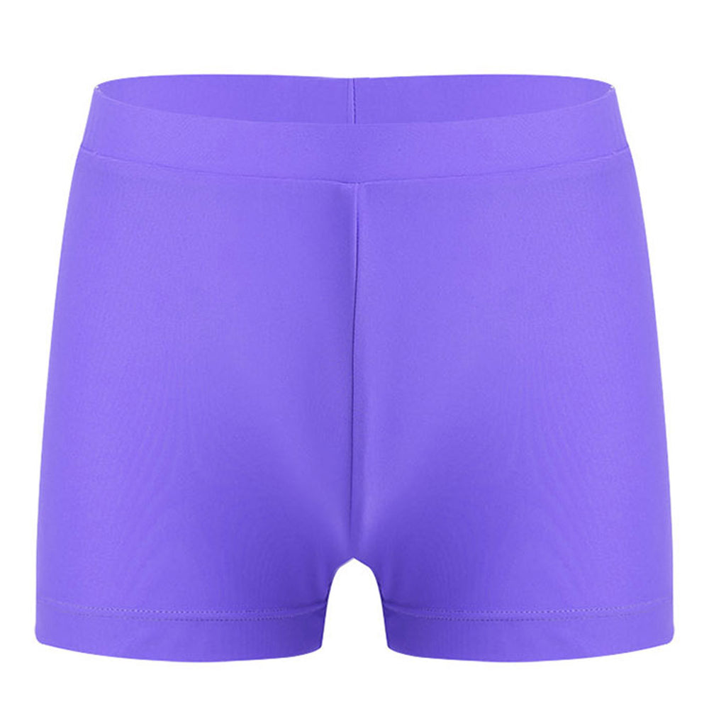 Child Girls Quick-dry Swimming Trunks Elastic Waistband Solid Color Swimwear Shorts Swimsuit Beach Pool Hot Spring Bathing Suit