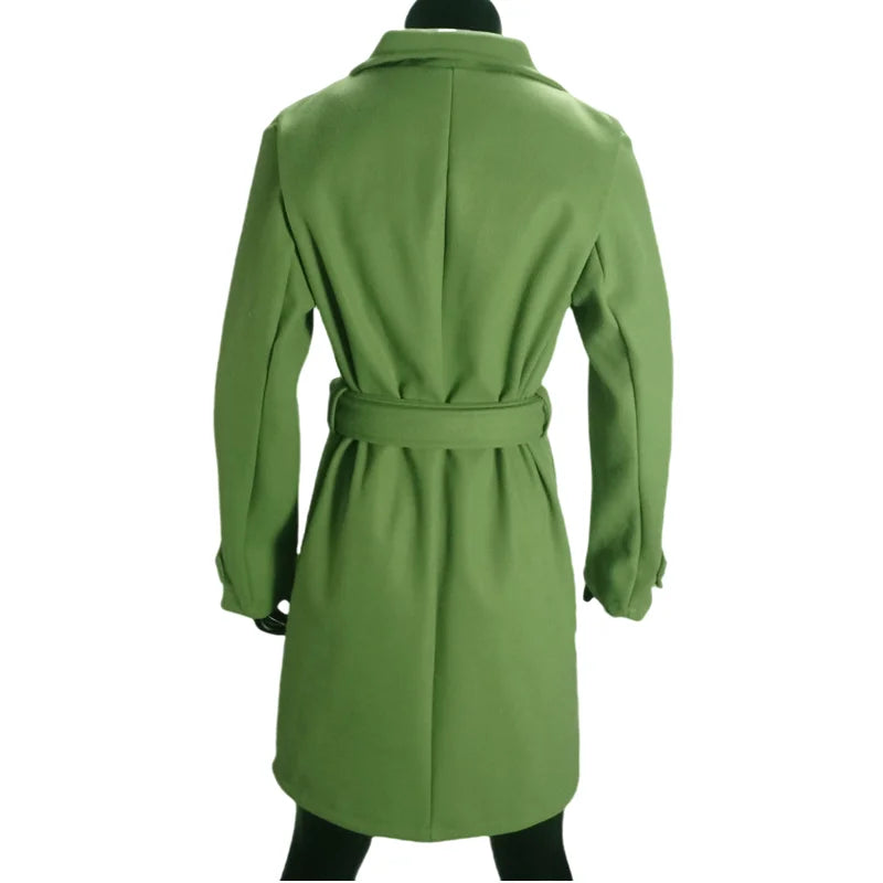 Wool Blend Women's Coat Outerwears Winter Warm Female Jackets Single Breasted Turn-down Collar Long Women's Clothes