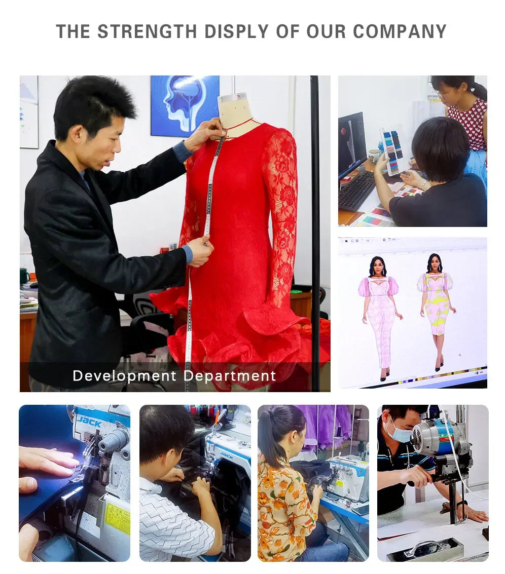 Women's Office Formal Workwear Modest Dress Asymmetrical Collar Long Sleeved Ruffle Edge Dress Nail Bead Tight Fitting Dresses