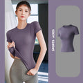 Women's Sports Fitness Clothing Slim Running Sweat Absorbing Skinny Yoga Clothes Quick Drying Clothes Short Sleeved T-shirt