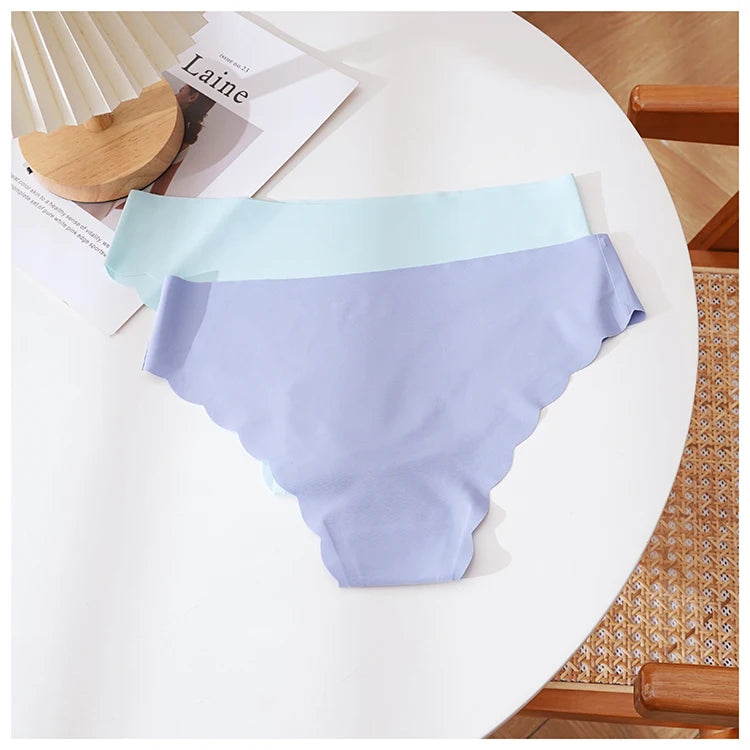 Meet’r Women's Seamless Quick Drying Panties Underwear Sexy Ice Silk Lingerie For Ladies Low Waist Sports Yoga Triangle Briefs