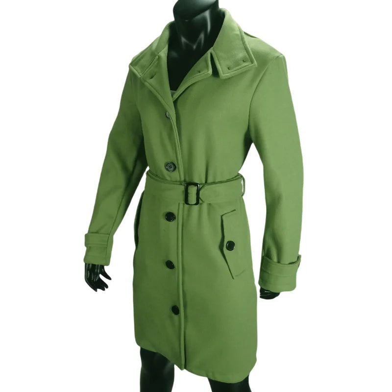 Wool Blend Women's Coat Outerwears Winter Warm Female Jackets Single Breasted Turn-down Collar Long Women's Clothes