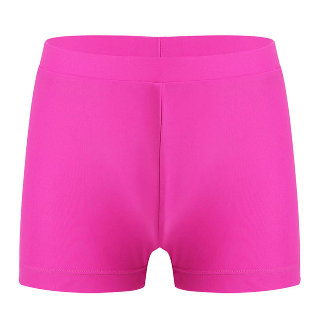 Child Girls Quick-dry Swimming Trunks Elastic Waistband Solid Color Swimwear Shorts Swimsuit Beach Pool Hot Spring Bathing Suit