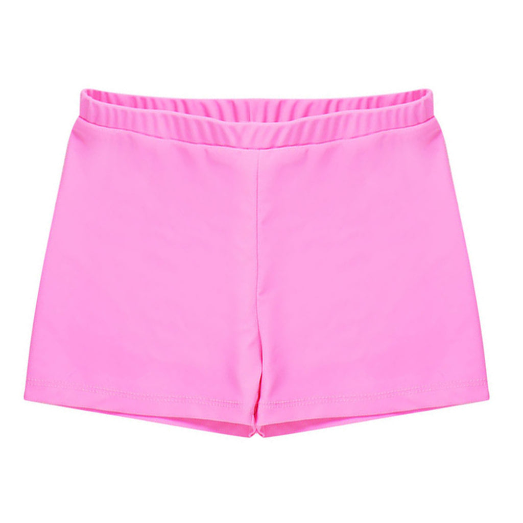 Child Girls Quick-dry Swimming Trunks Elastic Waistband Solid Color Swimwear Shorts Swimsuit Beach Pool Hot Spring Bathing Suit