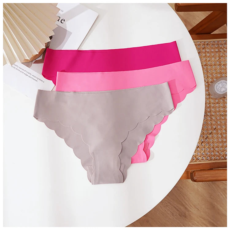 Meet’r Women's Seamless Quick Drying Panties Underwear Sexy Ice Silk Lingerie For Ladies Low Waist Sports Yoga Triangle Briefs