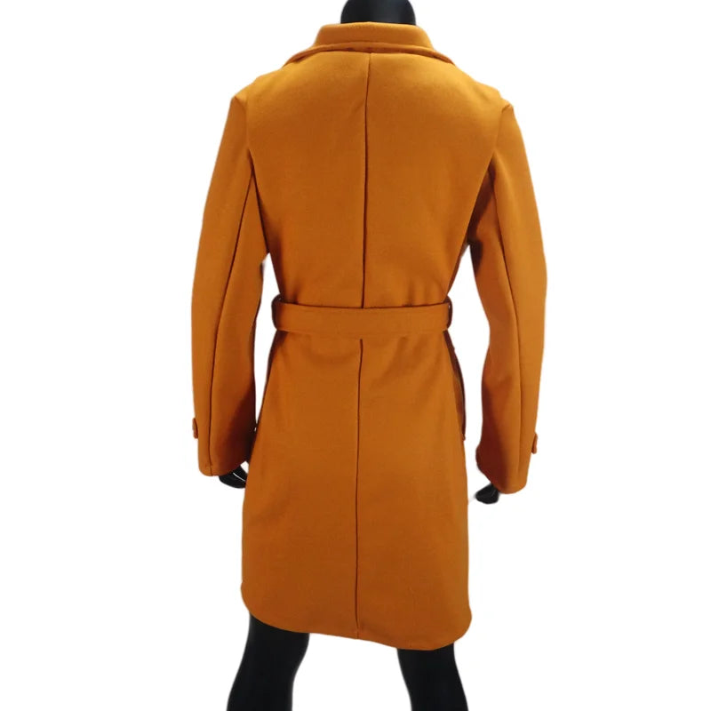 Wool Blend Women's Coat Outerwears Winter Warm Female Jackets Single Breasted Turn-down Collar Long Women's Clothes