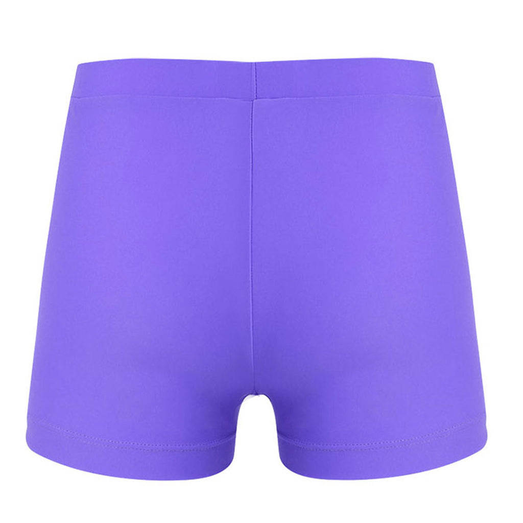 Child Girls Quick-dry Swimming Trunks Elastic Waistband Solid Color Swimwear Shorts Swimsuit Beach Pool Hot Spring Bathing Suit
