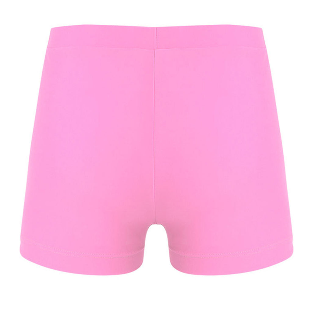 Child Girls Quick-dry Swimming Trunks Elastic Waistband Solid Color Swimwear Shorts Swimsuit Beach Pool Hot Spring Bathing Suit