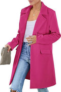Woolen Ladies Jackets Lapel Trench Coat Autumn One Button Street Coats Fashion Women's Clothing